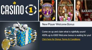 Bonos de bienvenida Casino 1 hasta por 400%