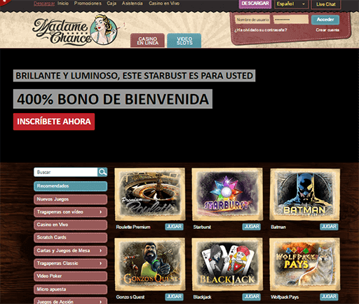 Madame Chance ruleta casino
