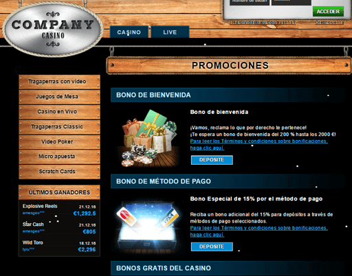 company casino promociones