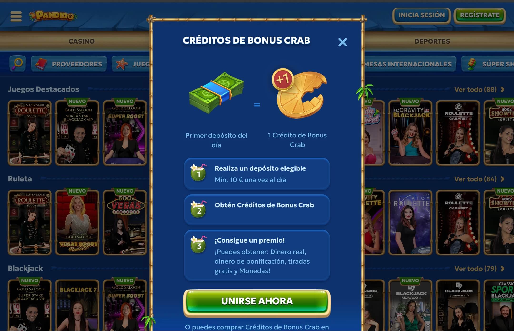 pandido casino creditos bonus
